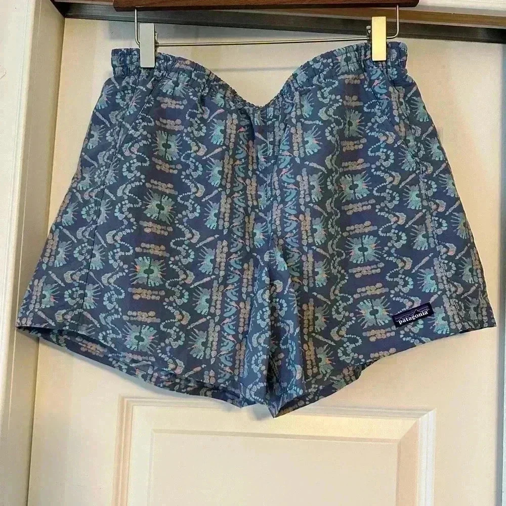 Patagonia Netplus Nylon Barely Baggies Shorts Womens Blue Size M 4” Inseam NWOT